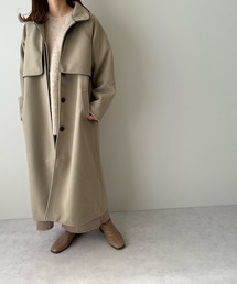 LE MORE | パイピングステンカラーコート(ステンカラーコート)