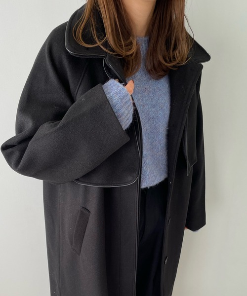 LE MORE（リモア）の「パイピングステンカラーコート（ステンカラーコート・レディース・ブラック/ベージュ/ブラウン/アイボリー・FREE）」の21枚目の写真