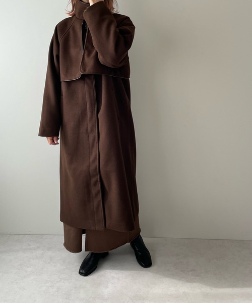 LE MORE（リモア）の「パイピングステンカラーコート（ステンカラーコート・レディース・ブラック/ベージュ/ブラウン/アイボリー・FREE）」の18枚目の写真