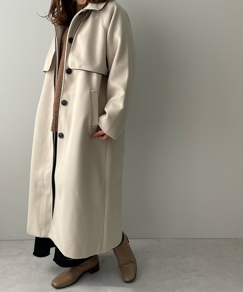 LE MORE（リモア）の「パイピングステンカラーコート（ステンカラーコート・レディース・ブラック/ベージュ/ブラウン/アイボリー・FREE）」の13枚目の写真