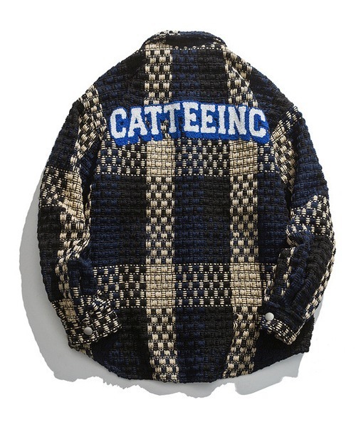 Ressaca（レサーカ）の「オーバーサイズ チェックシャツブルゾン（シャツ/ブラウス・メンズ・カーキ/ブラック×グレー/ブルー・L/M/XL）」の4枚目の写真