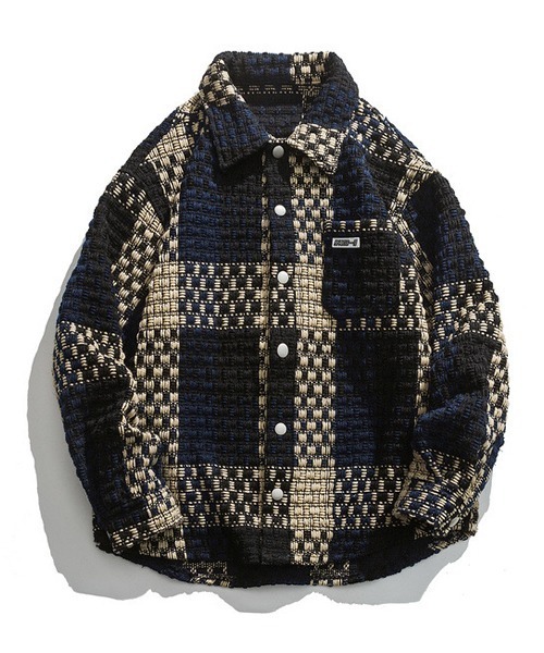 Ressaca（レサーカ）の「オーバーサイズ チェックシャツブルゾン（シャツ/ブラウス・メンズ・カーキ/ブラック×グレー/ブルー・L/M/XL）」の13枚目の写真