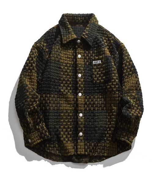 Ressaca（レサーカ）の「オーバーサイズ チェックシャツブルゾン（シャツ/ブラウス・メンズ・カーキ/ブラック×グレー/ブルー・L/M/XL）」の7枚目の写真