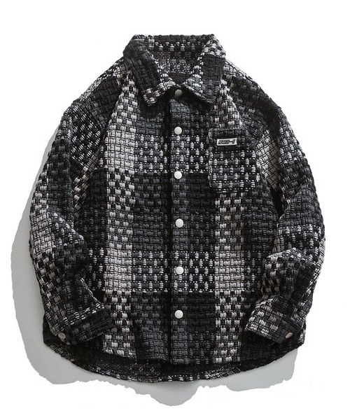 Ressaca（レサーカ）の「オーバーサイズ チェックシャツブルゾン（シャツ/ブラウス・メンズ・カーキ/ブラック×グレー/ブルー・L/M/XL）」の10枚目の写真