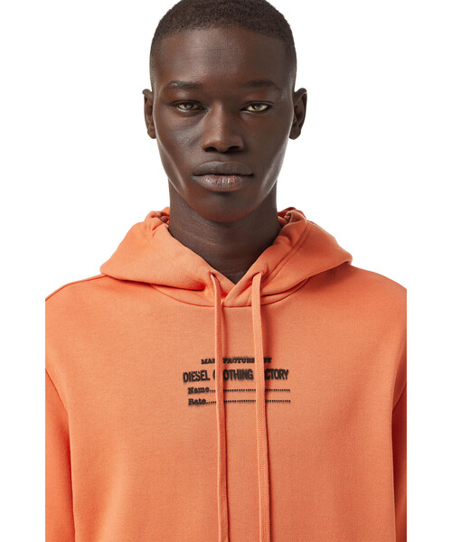 DIESEL（ディーゼル）の「メンズ スウェット パーカー プルオーバー サステナブル（パーカー・メンズ・ホワイト/オレンジ/ブラック・SMALL/MEDIUM/LARGE/XX-LARGE/X-SMALL/X-LARGE）」の11枚目の写真