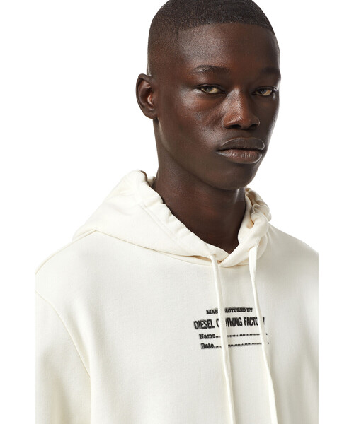 DIESEL（ディーゼル）の「メンズ スウェット パーカー プルオーバー サステナブル（パーカー・メンズ・ホワイト/オレンジ/ブラック・SMALL/MEDIUM/LARGE/XX-LARGE/X-SMALL/X-LARGE）」の7枚目の写真