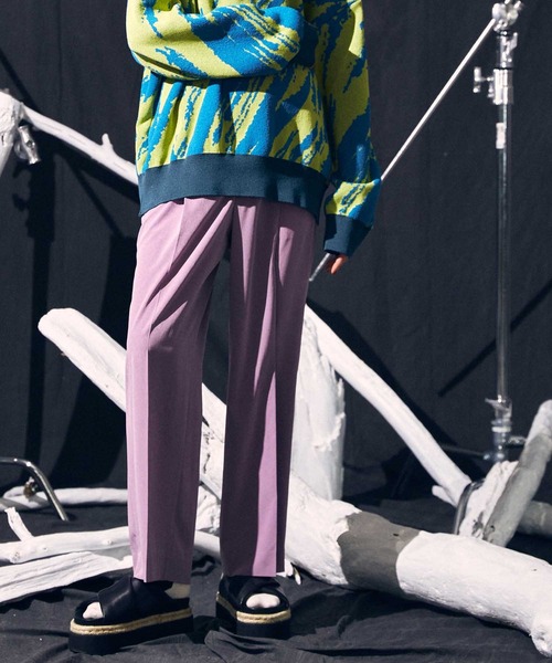 MAISON SPECIAL(メゾンスペシャル)の「《ユニセックスアイテム》シルキーリライム1タックワイドパンツ 【MAISON SPECIAL/メゾンスペシャル】(その他パンツ・メンズ・パープル/ブラック/グリーン/レッド/イエロー/ブルー・1/2/0)」の5枚目の写真