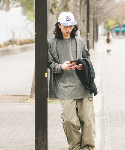 BROKEN BASE（ブロークンベース）の「ビッグシルエットピグメントロンTee（Tシャツ/カットソー・メンズ・ブルー/グレー・MEDIUM/LARGE）」の5枚目の写真