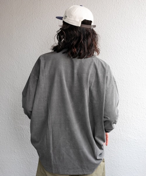 BROKEN BASE（ブロークンベース）の「ビッグシルエットピグメントロンTee（Tシャツ/カットソー・メンズ・ブルー/グレー・MEDIUM/LARGE）」の10枚目の写真