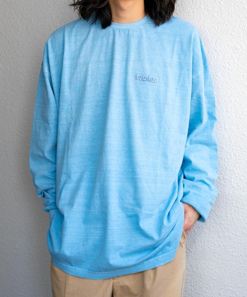 BROKEN BASE（ブロークンベース）の「ビッグシルエットピグメントロンTee（Tシャツ/カットソー・メンズ・ブルー/グレー・MEDIUM/LARGE）」の14枚目の写真