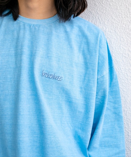 BROKEN BASE（ブロークンベース）の「ビッグシルエットピグメントロンTee（Tシャツ/カットソー・メンズ・ブルー/グレー・MEDIUM/LARGE）」の15枚目の写真