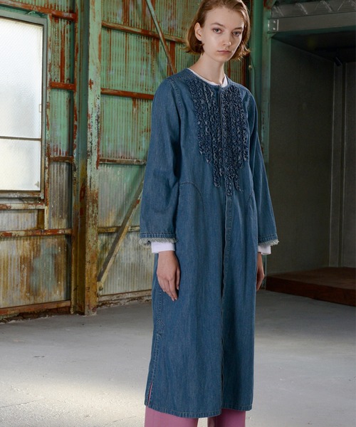 ライトオンスデニムフリルワンピース 前開き ワンピース H A K ハク のファッション通販 Zozotown