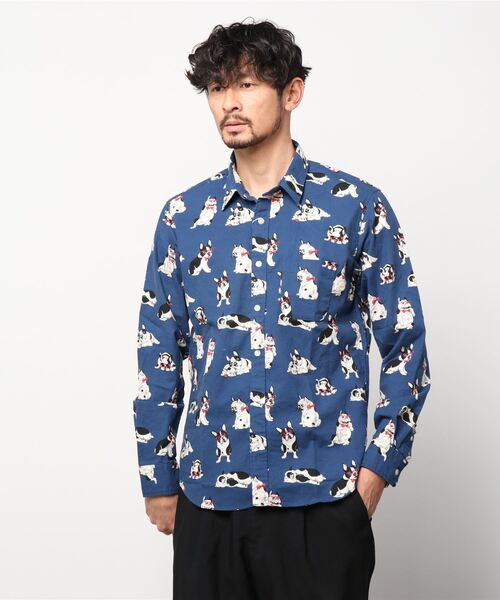 WESTSEA（ウエストシー）の「日本製 アニマルプリント 総柄シャツ（シャツ/ブラウス・メンズ・ベージュ/ネイビー/グリーン/ゼブラ/アニマル・M/L/XL）」の17枚目の写真