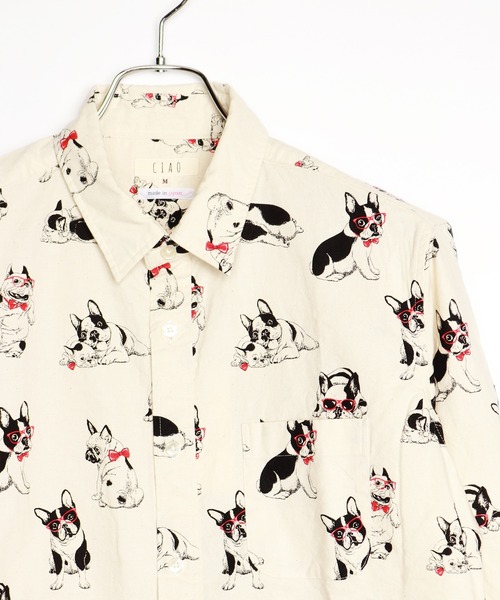 WESTSEA（ウエストシー）の「日本製 アニマルプリント 総柄シャツ（シャツ/ブラウス・メンズ・ベージュ/ネイビー/グリーン/ゼブラ/アニマル・M/L/XL）」の6枚目の写真