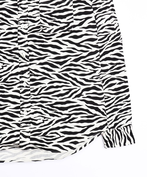 WESTSEA（ウエストシー）の「日本製 アニマルプリント 総柄シャツ（シャツ/ブラウス・メンズ・ベージュ/ネイビー/グリーン/ゼブラ/アニマル・M/L/XL）」の21枚目の写真