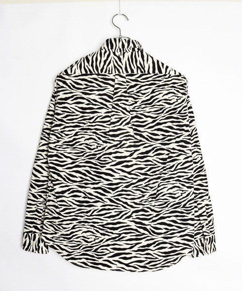 WESTSEA（ウエストシー）の「日本製 アニマルプリント 総柄シャツ（シャツ/ブラウス・メンズ・ベージュ/ネイビー/グリーン/ゼブラ/アニマル・M/L/XL）」の22枚目の写真