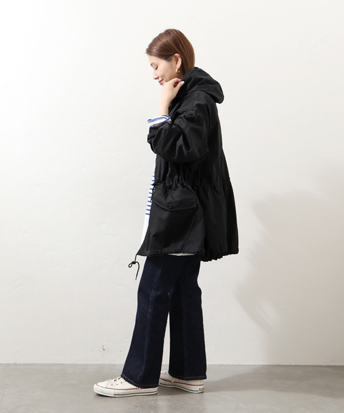 ARMY TWILL（アーミーツイル）の「別注【ARMY TWILL / アーミーツイル】HOODED COAT：コート◆（その他アウター・レディース・ブラック/ホワイト・FREE）」の4枚目の写真