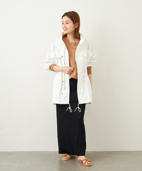 ARMY TWILL（アーミーツイル）の「別注【ARMY TWILL / アーミーツイル】HOODED COAT：コート◆（その他アウター・レディース・ブラック/ホワイト・FREE）」の8枚目の写真