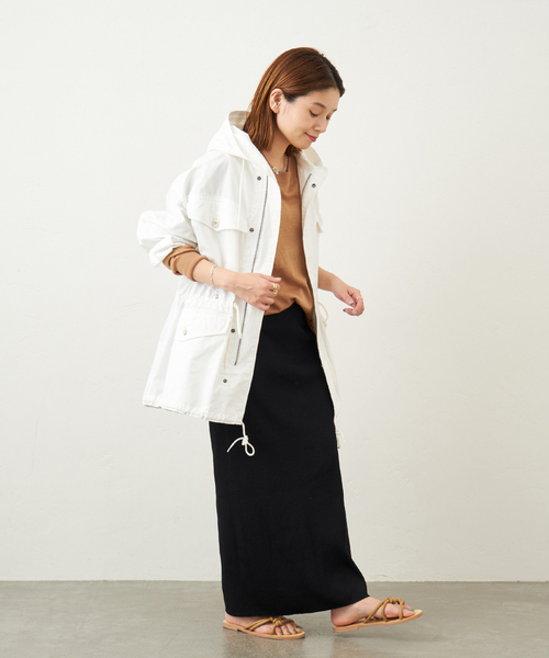 ARMY TWILL（アーミーツイル）の「別注【ARMY TWILL / アーミーツイル】HOODED COAT：コート◆（その他アウター・レディース・ブラック/ホワイト・FREE）」の9枚目の写真