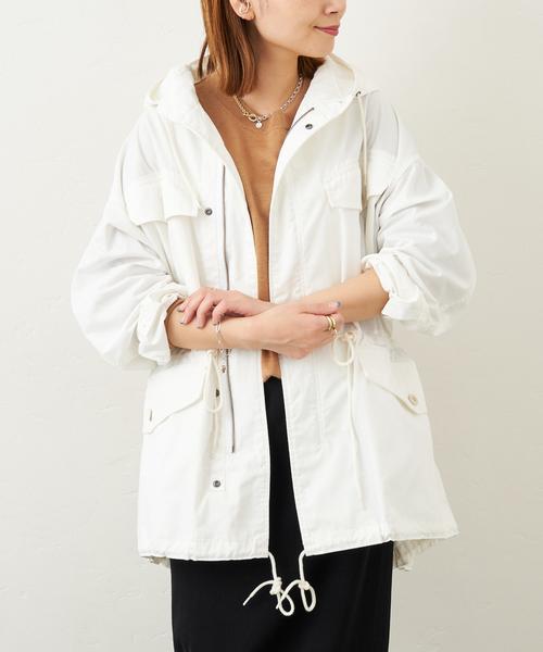 ARMY TWILL（アーミーツイル）の「別注【ARMY TWILL / アーミーツイル】HOODED COAT：コート◆（その他アウター・レディース・ブラック/ホワイト・FREE）」の12枚目の写真