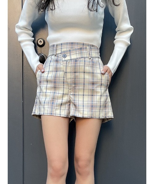 ENVYM（アンビー）の「フロントデザインＳＰＴ（その他パンツ・レディース・ブラック/ベージュ/チェック/グレー・FREE）」の4枚目の写真