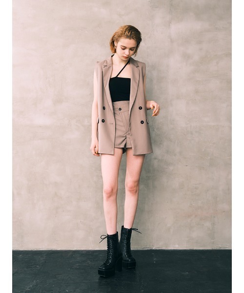 ENVYM（アンビー）の「フロントデザインＳＰＴ（その他パンツ・レディース・ブラック/ベージュ/チェック/グレー・FREE）」の6枚目の写真