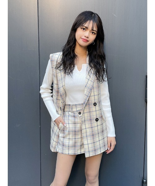 ENVYM（アンビー）の「フロントデザインＳＰＴ（その他パンツ・レディース・ブラック/ベージュ/チェック/グレー・FREE）」の7枚目の写真