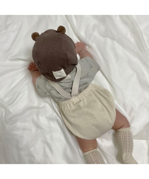 apres les cours（アプレレクール）の「WEB限定 ベビーリブボンネット（その他ベビー用品・キッズ・イエロー/ターコイズブルー/ブラウン/オレンジ/アイボリー・48）」の21枚目の写真