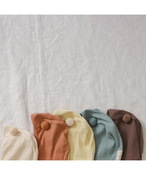 apres les cours（アプレレクール）の「WEB限定 ベビーリブボンネット（その他ベビー用品・キッズ・イエロー/ターコイズブルー/ブラウン/オレンジ/アイボリー・48）」の9枚目の写真