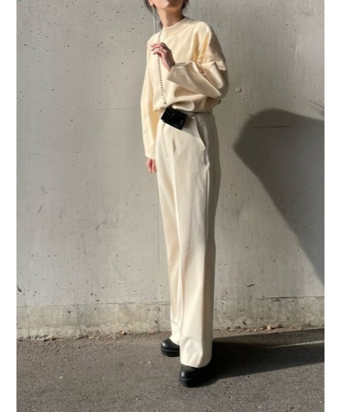 MOUSSY（マウジー）の「HW CENTER PRESS FLARE パンツ（その他パンツ・レディース・キナリ/ライトピンク/ダークブラウン・2/1）」の16枚目の写真