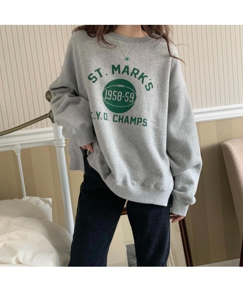 MINS MINIS(ミンスミニス)の「サイドスリットルーズスウェット(スウェット・レディース・グレー/オレンジ/オートミール/ライトイエロー・FREE)」の19枚目の写真