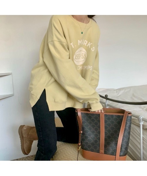 MINS MINIS(ミンスミニス)の「サイドスリットルーズスウェット(スウェット・レディース・グレー/オレンジ/オートミール/ライトイエロー・FREE)」の22枚目の写真