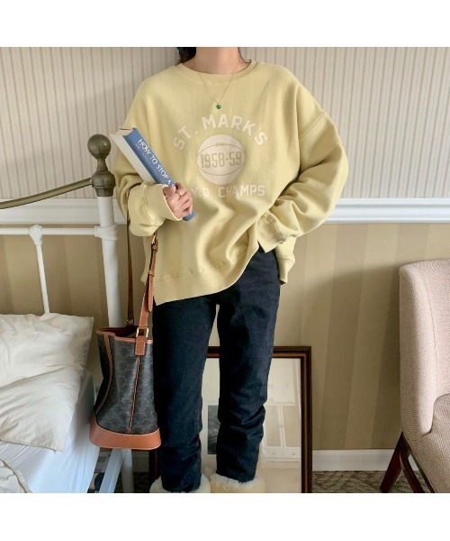 MINS MINIS(ミンスミニス)の「サイドスリットルーズスウェット(スウェット・レディース・グレー/オレンジ/オートミール/ライトイエロー・FREE)」の20枚目の写真