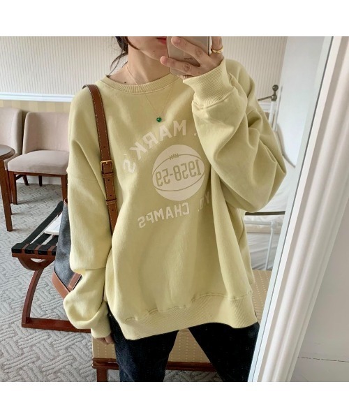 MINS MINIS(ミンスミニス)の「サイドスリットルーズスウェット(スウェット・レディース・グレー/オレンジ/オートミール/ライトイエロー・FREE)」の16枚目の写真