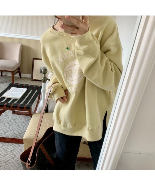 MINS MINIS(ミンスミニス)の「サイドスリットルーズスウェット(スウェット・レディース・グレー/オレンジ/オートミール/ライトイエロー・FREE)」の12枚目の写真