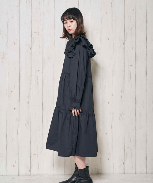 Clice de Paris(クリシェドゥパリス)の「K/フリル衿ワンピース(ワンピース・レディース・ホワイト/ブラック・ONESIZE)」の13枚目の写真