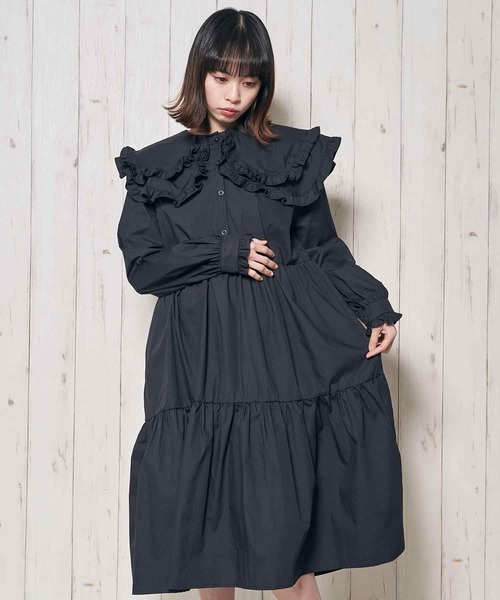 Clice de Paris(クリシェドゥパリス)の「K/フリル衿ワンピース(ワンピース・レディース・ホワイト/ブラック・ONESIZE)」の10枚目の写真