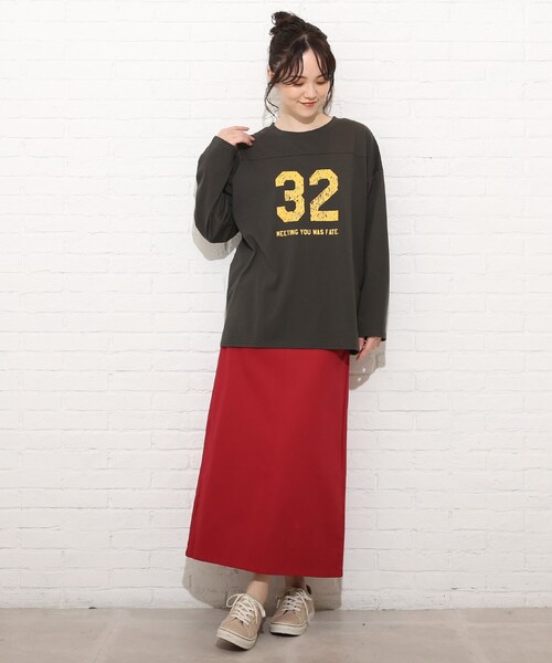 Cutie Blonde（キューティーブロンド）の「◆【S-L】ナンバーロゴロンT（Tシャツ/カットソー・レディース・オフホワイト/グレー系その他/グリーン・01/03/02）」の16枚目の写真
