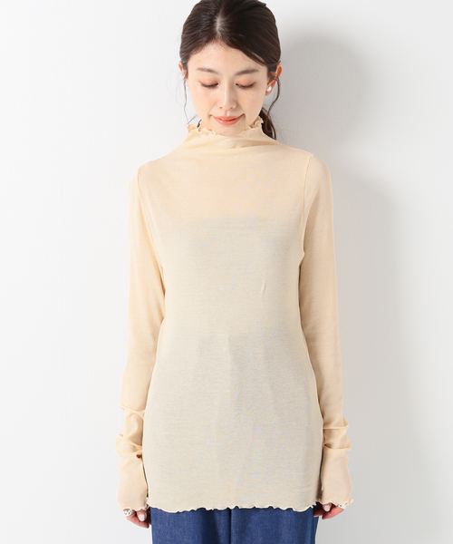IENA コズモラマガーゼテレコタートルネック◆ IENA（イエナ）の「コズモラマガーゼテレコタートルネック◇（Tシャツ