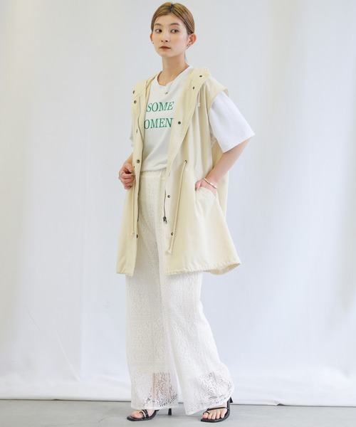 パッチワークレースイージーパンツ（その他パンツ）｜select