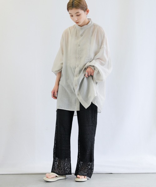 select MOCA（セレクトモカ）の「パッチワークレースイージーパンツ（その他パンツ・レディース・ブラック/オフホワイト/ライトグリーン・FREE）」の6枚目の写真