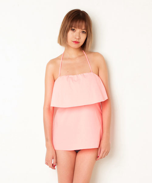 IRONY（アイロニー）の「ダブルフリル＆デニムキャミキニ 【水着】（水着・レディース・ターコイズブルー/ピンク/ネイビー・ONE SIZE）」の3枚目の写真