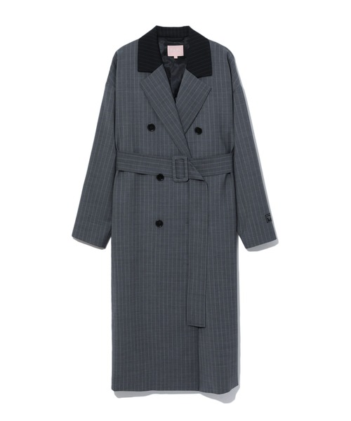 A BATHING APE(アベイシングエイプ)の「BPY TAILORED STRIPES TRENCH(トレンチコート・レディース・チャコール・SMALL)」の3枚目の写真