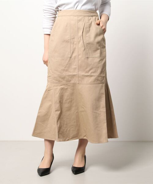 ehka sopo（エヘカソポ）の「切替マーメイドスカート（セットアップ可）（スカート・レディース・ベージュ/カーキ/キナリ・ﾌﾘ-）」の6枚目の写真
