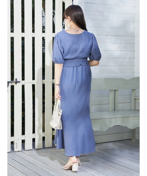 earth music&ecology（アースミュージックアンドエコロジー）の「ＳＥＴ２点ショートブラウス＋キャミワンピース（ワンピース・レディース・ブルー/モカ/チェック・FREE）」の22枚目の写真