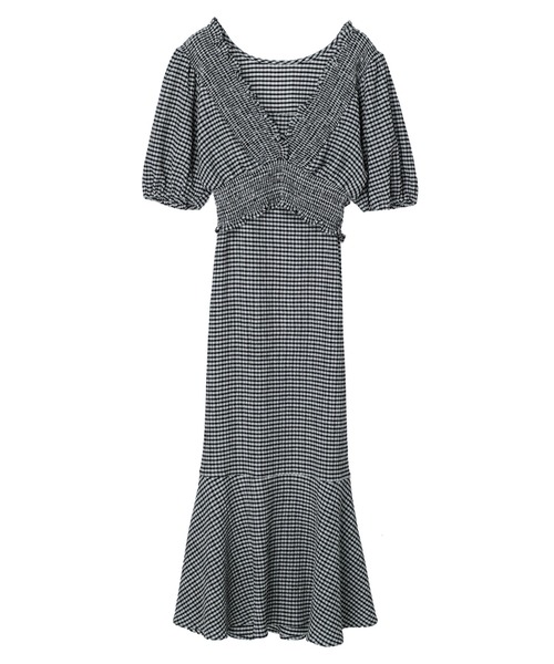 earth music&ecology（アースミュージックアンドエコロジー）の「ＳＥＴ２点ショートブラウス＋キャミワンピース（ワンピース・レディース・ブルー/モカ/チェック・FREE）」の10枚目の写真