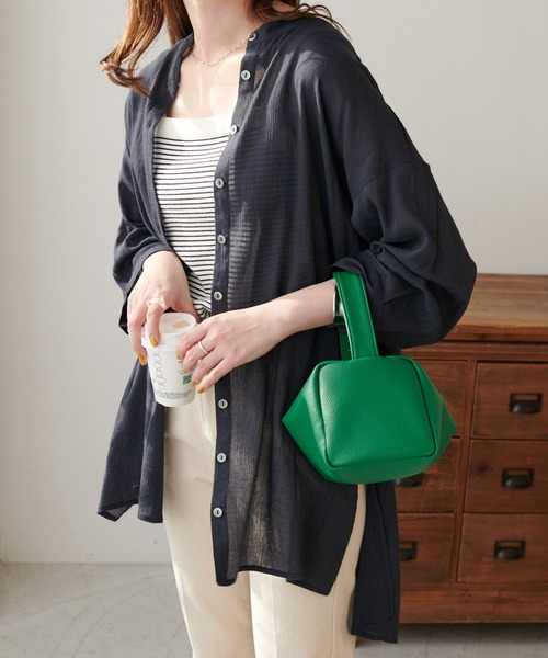 DISCOAT（ディスコート）の「ヨウリュウビッグシャツ（シャツ/ブラウス・レディース・パープル/ネイビー/アイボリー・FREE）」の3枚目の写真