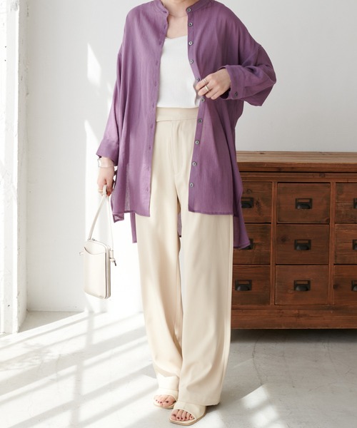 DISCOAT（ディスコート）の「ヨウリュウビッグシャツ（シャツ/ブラウス・レディース・パープル/ネイビー/アイボリー・FREE）」の16枚目の写真