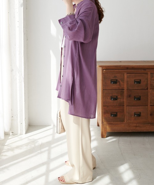 DISCOAT（ディスコート）の「ヨウリュウビッグシャツ（シャツ/ブラウス・レディース・パープル/ネイビー/アイボリー・FREE）」の21枚目の写真