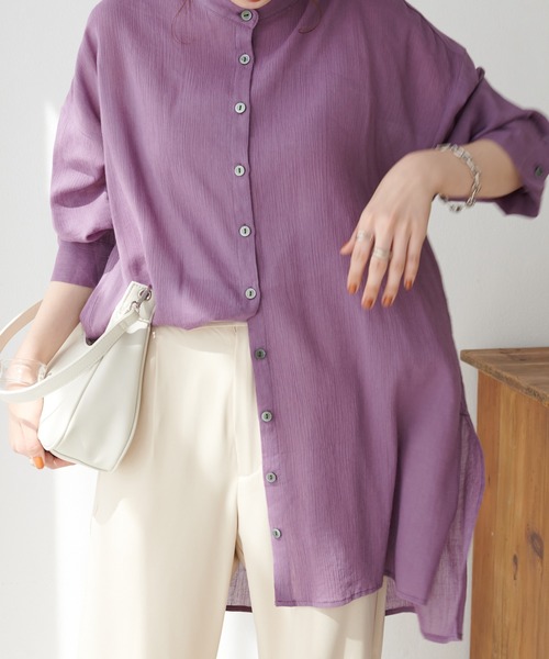 DISCOAT（ディスコート）の「ヨウリュウビッグシャツ（シャツ/ブラウス・レディース・パープル/ネイビー/アイボリー・FREE）」の22枚目の写真